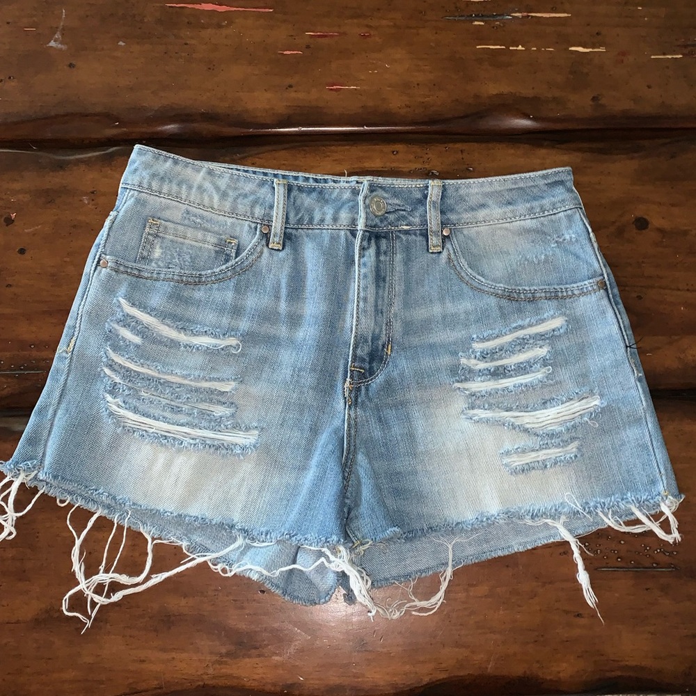 PacSun Light Blue Distressed Denim Jean Shorts